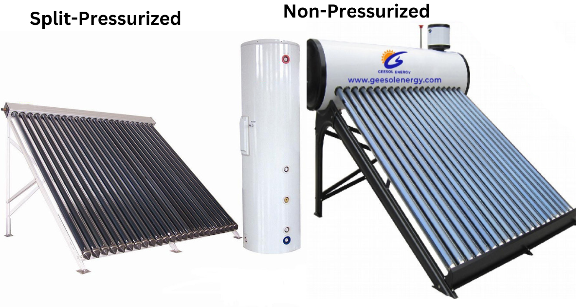 split pressurized vs non-pressurized solar water heater